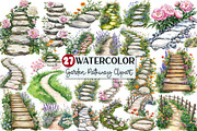 Flower Garden Pathway Clipart, an Illustration by Rose Art (Thumbnail 1 of 7)