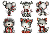 Christmas Whimsical Animals Clipart, an Illustration by Dream Creation (Thumbnail 6 of 8)