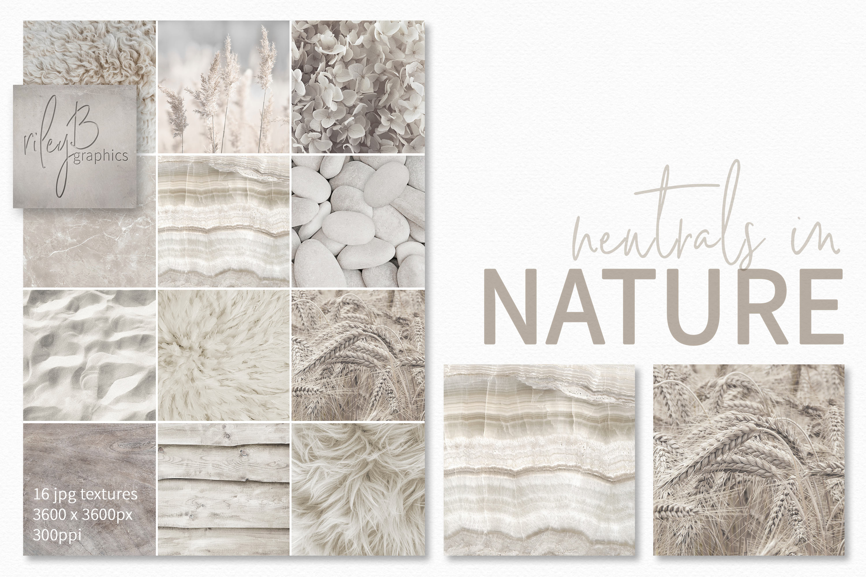 Neutrals in Nature Textures, a Texture Graphic by rileyBgraphics