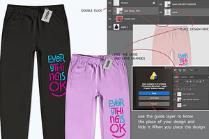 Embroidered Sweatpant PSD Mockup