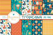 Tropicana paper set, a Pattern Graphic by Poppymoondesign (Thumbnail 1 of 3)