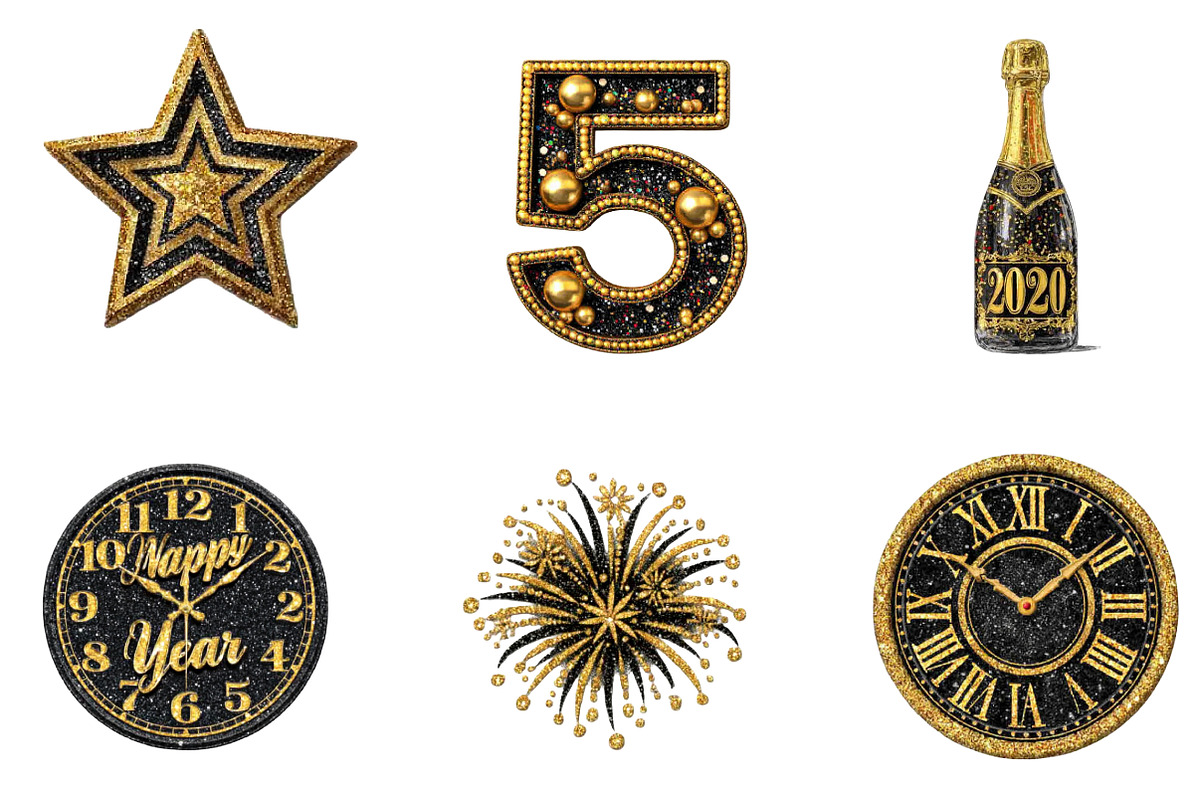 Gliteer New Year Clipart, an Illustration by CreationArt (Photo 6 of 7)