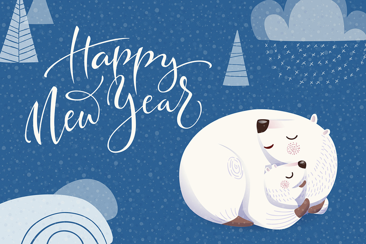 Christmas card designs, a Background Graphic by Giraffarte (Photo 3 of 9)