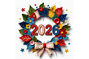 Patchwork New Year 2026 Clipart, a Decorative Illustration by Creative design (Thumbnail 7 of 7)