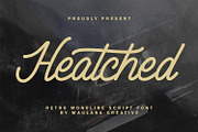 Heatched Monoline Script Font Retro, a Script Font by Maulana Creative (Thumbnail 1 of 7)