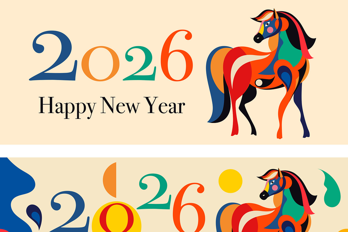 2026 Year of the horse., an Animal Illustration by MoleskoStudio (Photo 8 of 13)