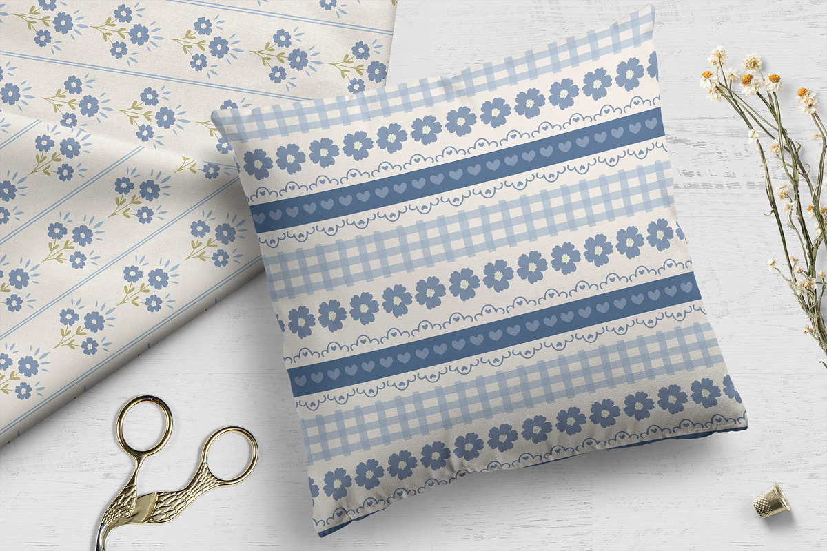 Cottage Dreams patterns, frames, bow, a Pattern Graphic by Cozy pattern shop (Photo 6 of 12)