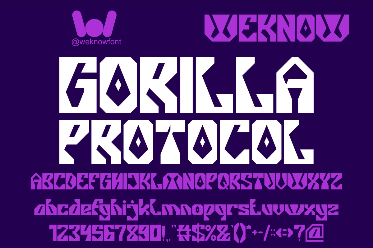 Gorilla Protocol Font, a Sans Serif Font by weknow (Photo 1 of 8)
