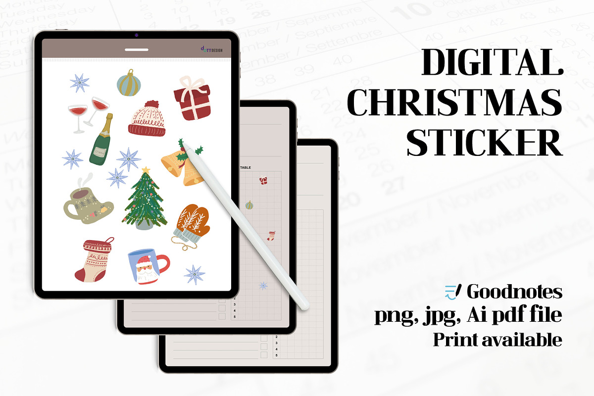 Digital christmas sticker, a Templates & Theme by dott (Photo 1 of 3)