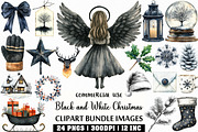 Black and White Christmas Clipart, an Illustration by Craft Nest (Thumbnail 1 of 6)