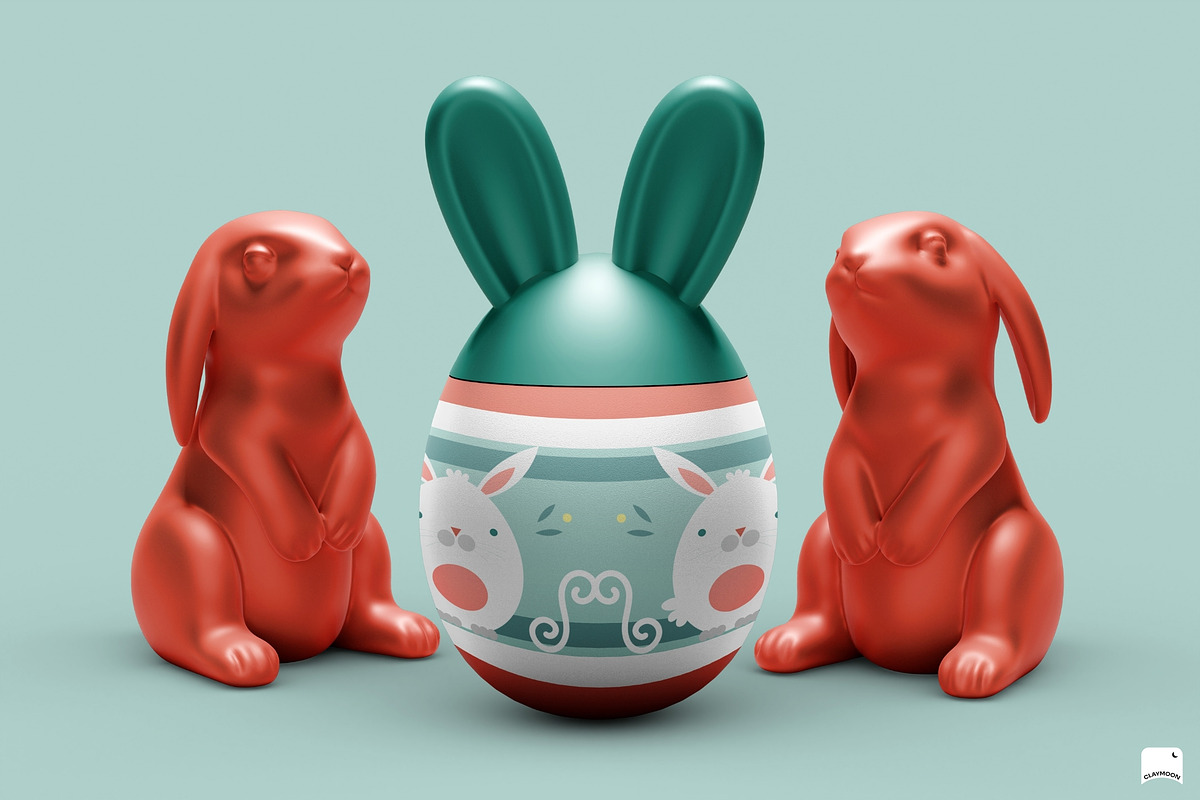 Easter Egg Mockup Bunny Edition, a Mockup by Claymoon Lab (Photo 4 of 7)
