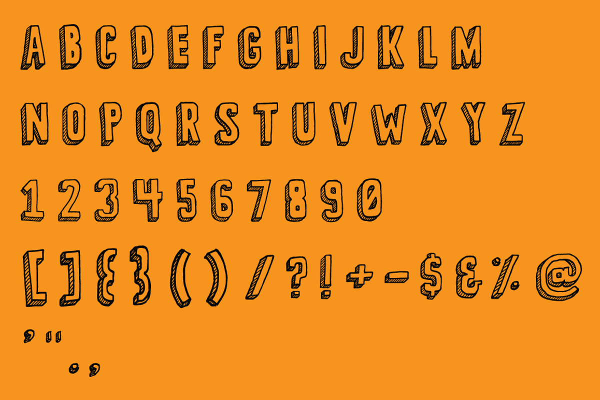 3-D Sketch Display Font preview 4