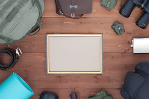 Tourism, traveling. Mockup