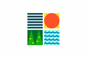Nature Forest River Sun Logo, a Branding & Logo Template by Buqancreative