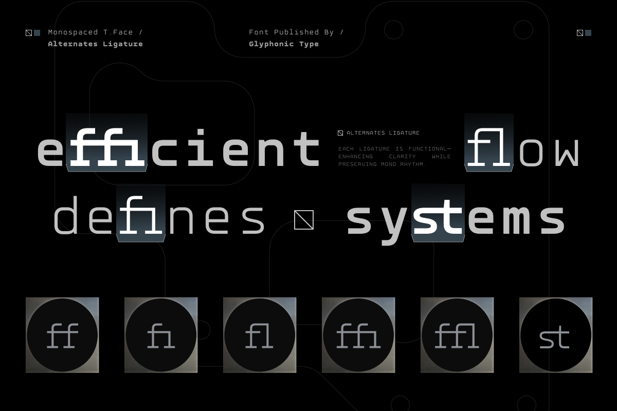 GC Robuto Mono-Futuristic Monospace, a Sans Serif Font by Glyphonic (Photo 8 of 16)
