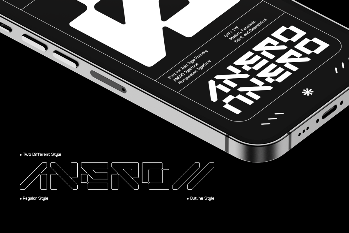 ANERO - FUTURISTIC DISPLAY FONT, a Symbol Font by Font For Zula™ (Photo 14 of 14)