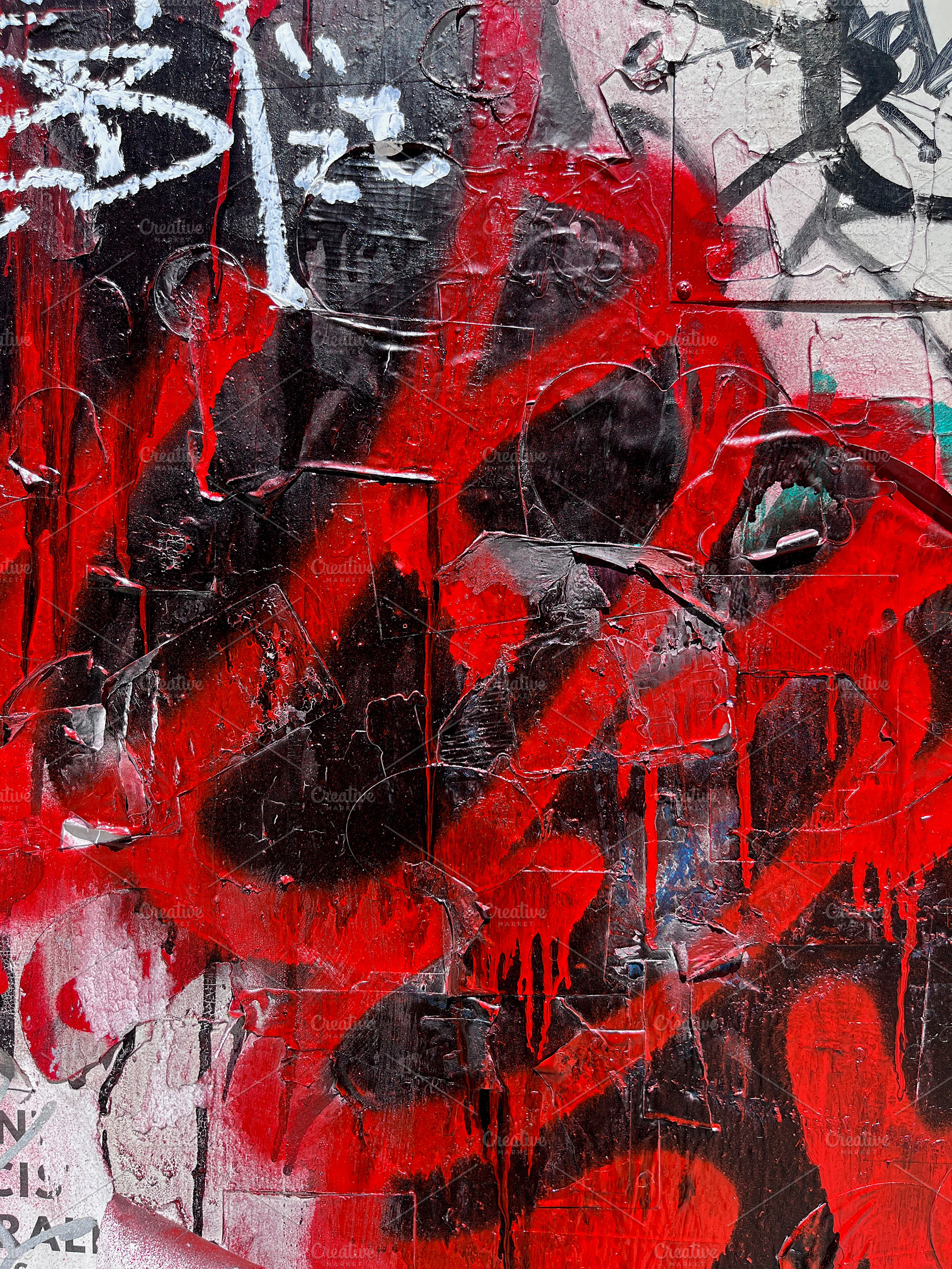 Layered red graffiti texture, an Abstract Photo by Sick Optix
