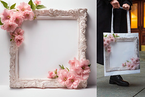 SET Mockup Border Frame Flower Rose