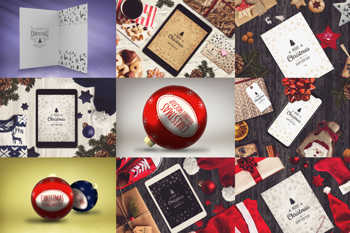 50 PSD Christmas Mock-up Mega Bundle, a Print Template by relineo.mock-ups (Photo 7 of 7)