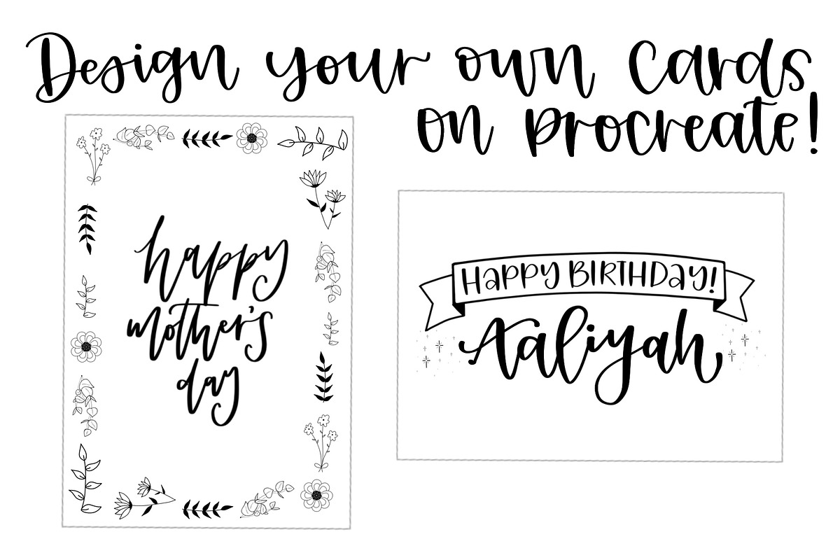 Procreate Card Maker Stamp Set, a Brush Add-On by Blue Strawberry Studio (Photo 2 of 4)