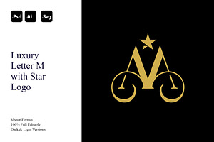 Luxury Letter M with Star Logo, a Branding & Logo Template by Luxury Logos