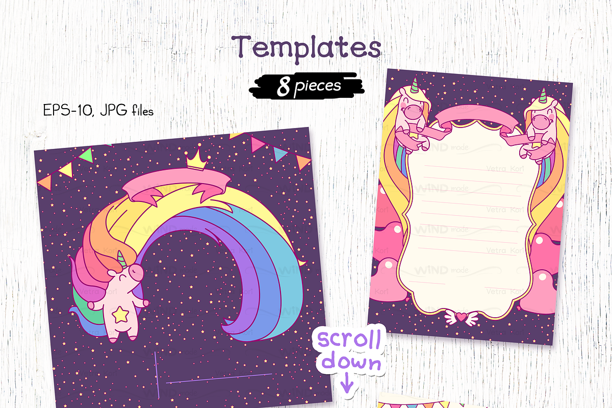 vector set Cute Unicorn, an Animal Illustration by WINDmade (Photo 5 of 6)