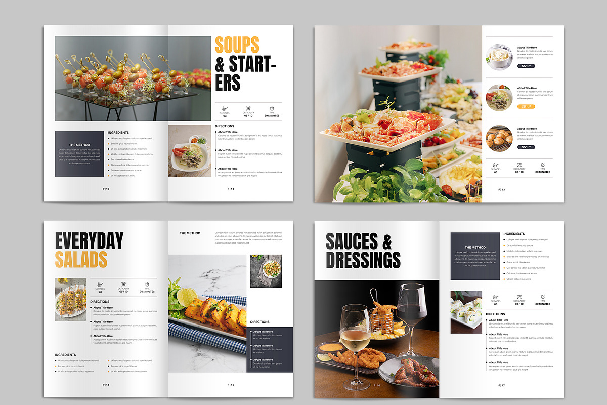 Cookbook Menu Brochure Canva, a Brochure Template by NorthPeak (Photo 4 of 6)