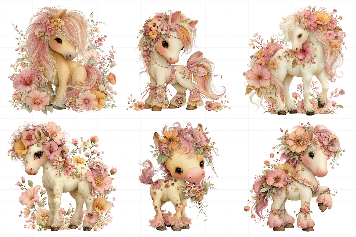 Whimsical Mother's Day Horse Clipart, an Illustration by Daily.Designs (Photo 7 of 8)