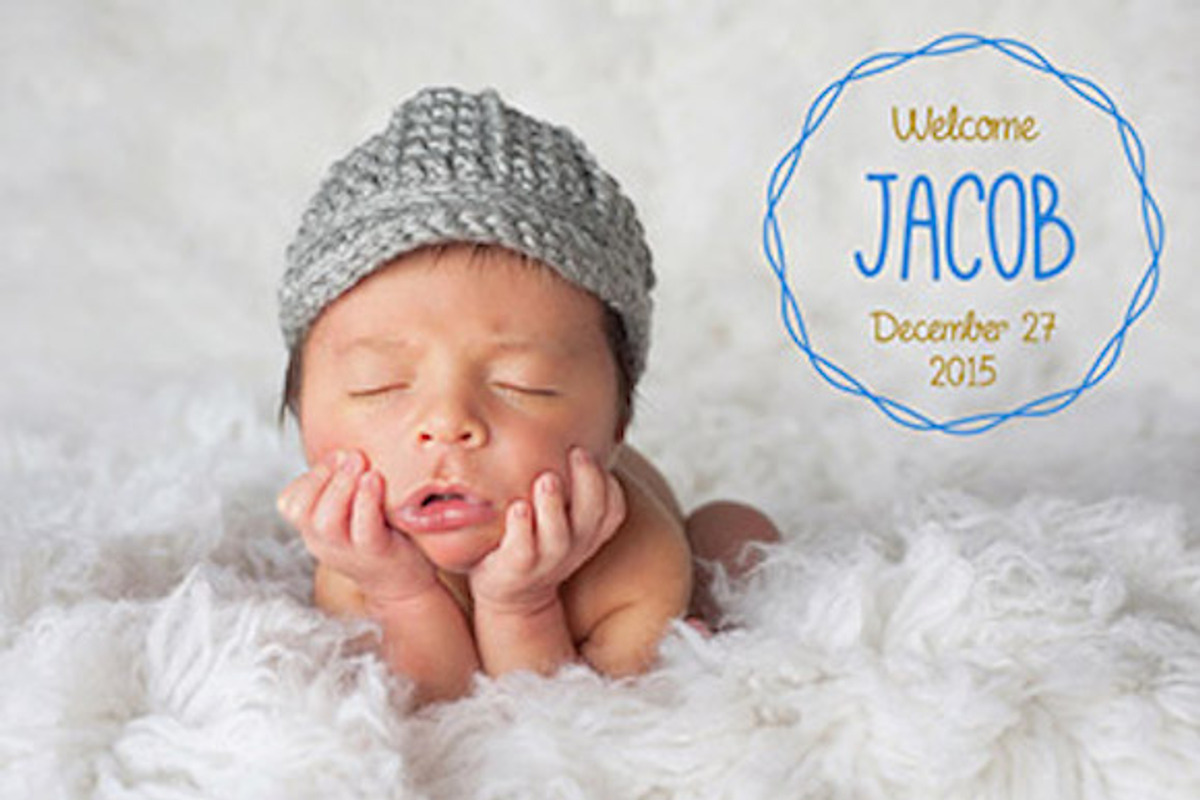 Birth Announcement Photo Overlays, a Layer Style Add-On by Photography Planet (Photo 1 of 5)