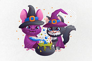 Halloween cute characters. Vector, an Animal Illustration by VaraNa Art (Thumbnail 3 of 12)