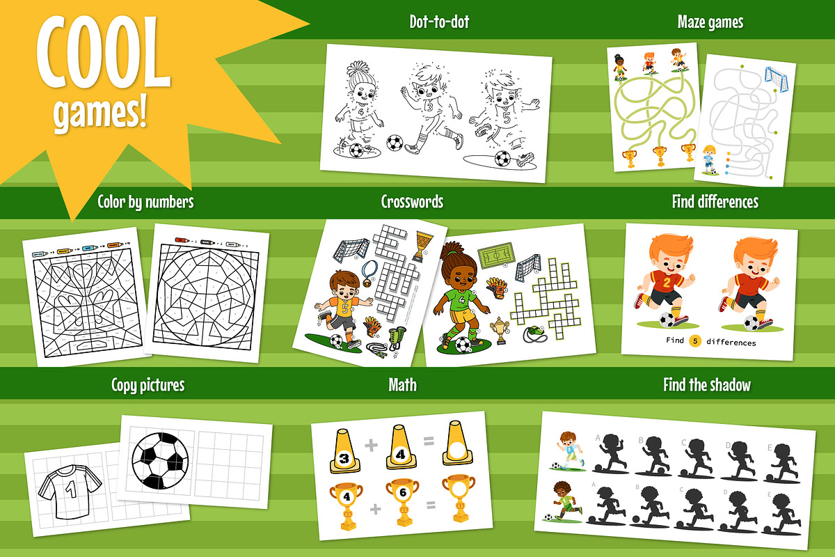 Football Printable Playmats for Kids, a Sport Illustration by Ksenya Savva (Photo 5 of 6)