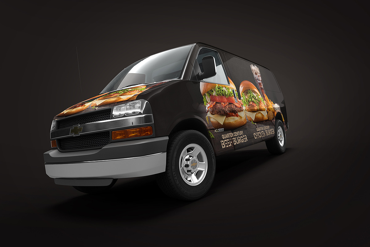 Mini Van Mock-up, a Print Template by GK Creative (Photo 2 of 7)