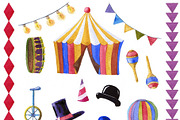 Set Circus, watercolor, an Illustration by fiolika (Thumbnail 4 of 7)