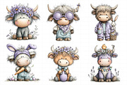 Whimsical Easter Highland Cow Clipar, an Illustration by Daily.Designs (Thumbnail 5 of 8)