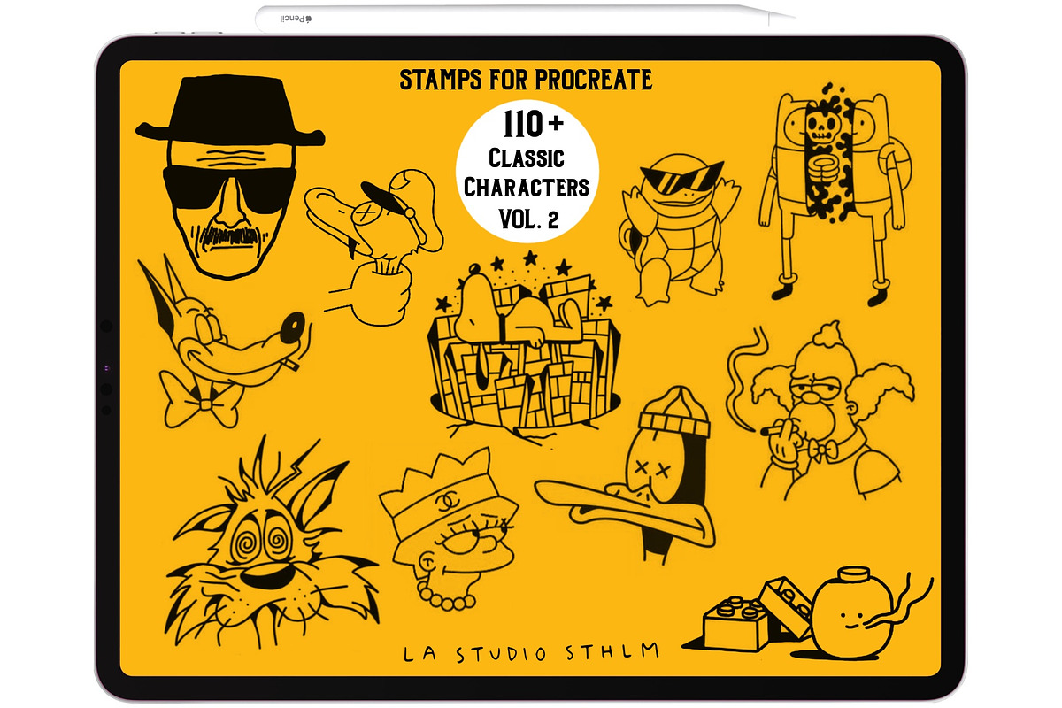 Bundle 1 Classic Character-Stamp Set, a Brush Add-On by LA Studio Sthlm (Photo 3 of 17)