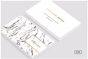 White Marble + Copper Business Card, a Business Card Template by Human-made. Made to feel. (Thumbnail 1 of 4)