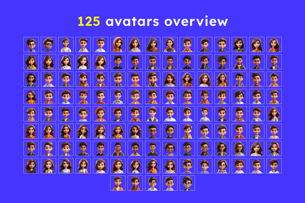 125 Animoji Style Avatars - Children, a Characters & Person 3D Model by Digital Blood (Photo 3 of 13)