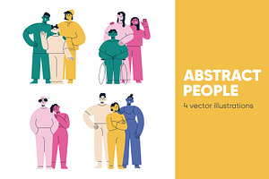 Happy abstract people groups set, a Person Illustration by Good Studio