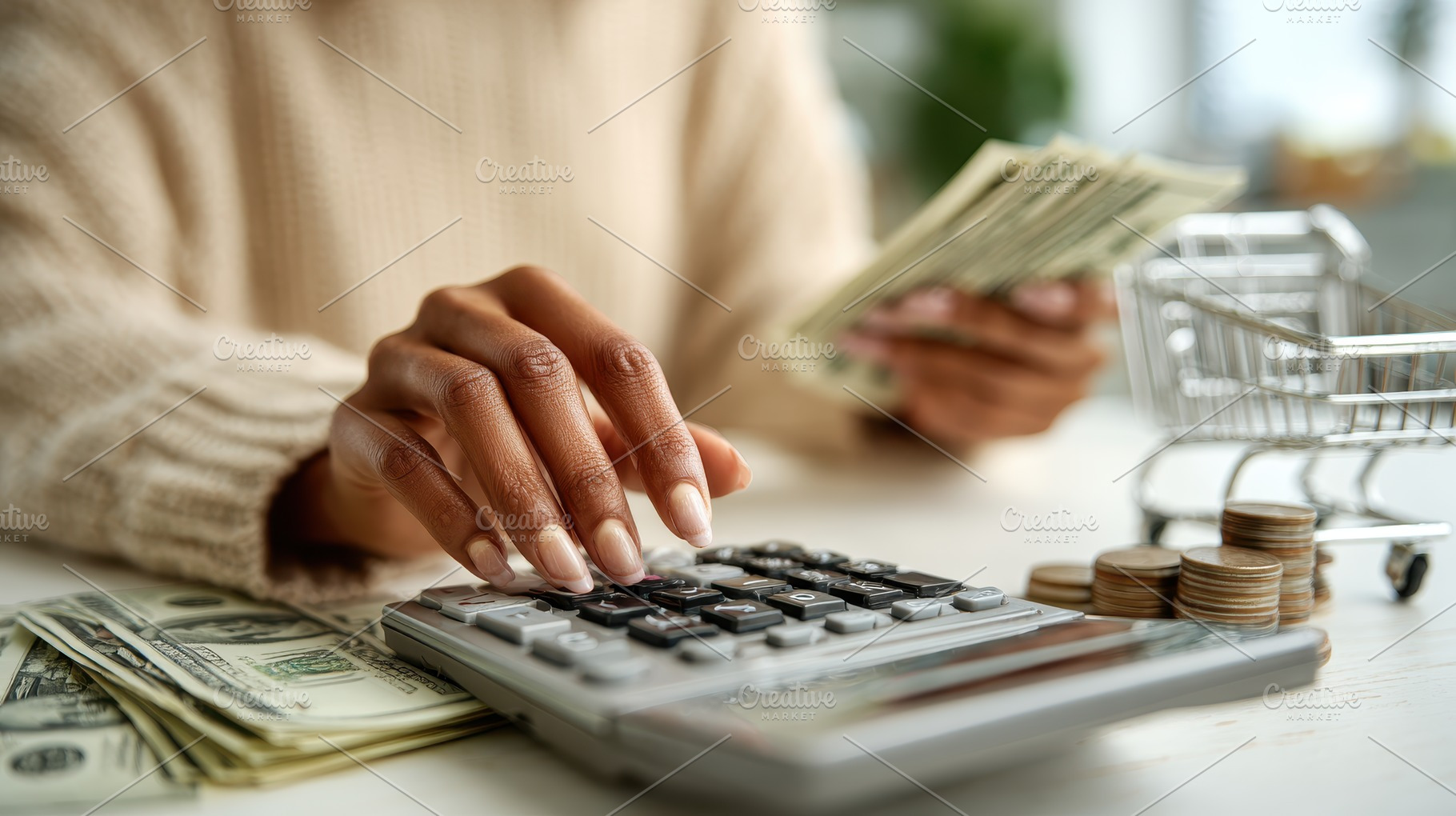 Woman Calculating Finances Money Bil, a Photo by Pixeness Studio