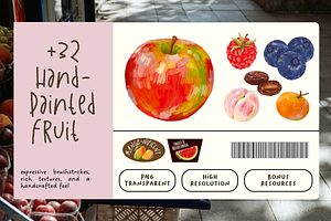 +32 Hand-Painted Fruit Collection