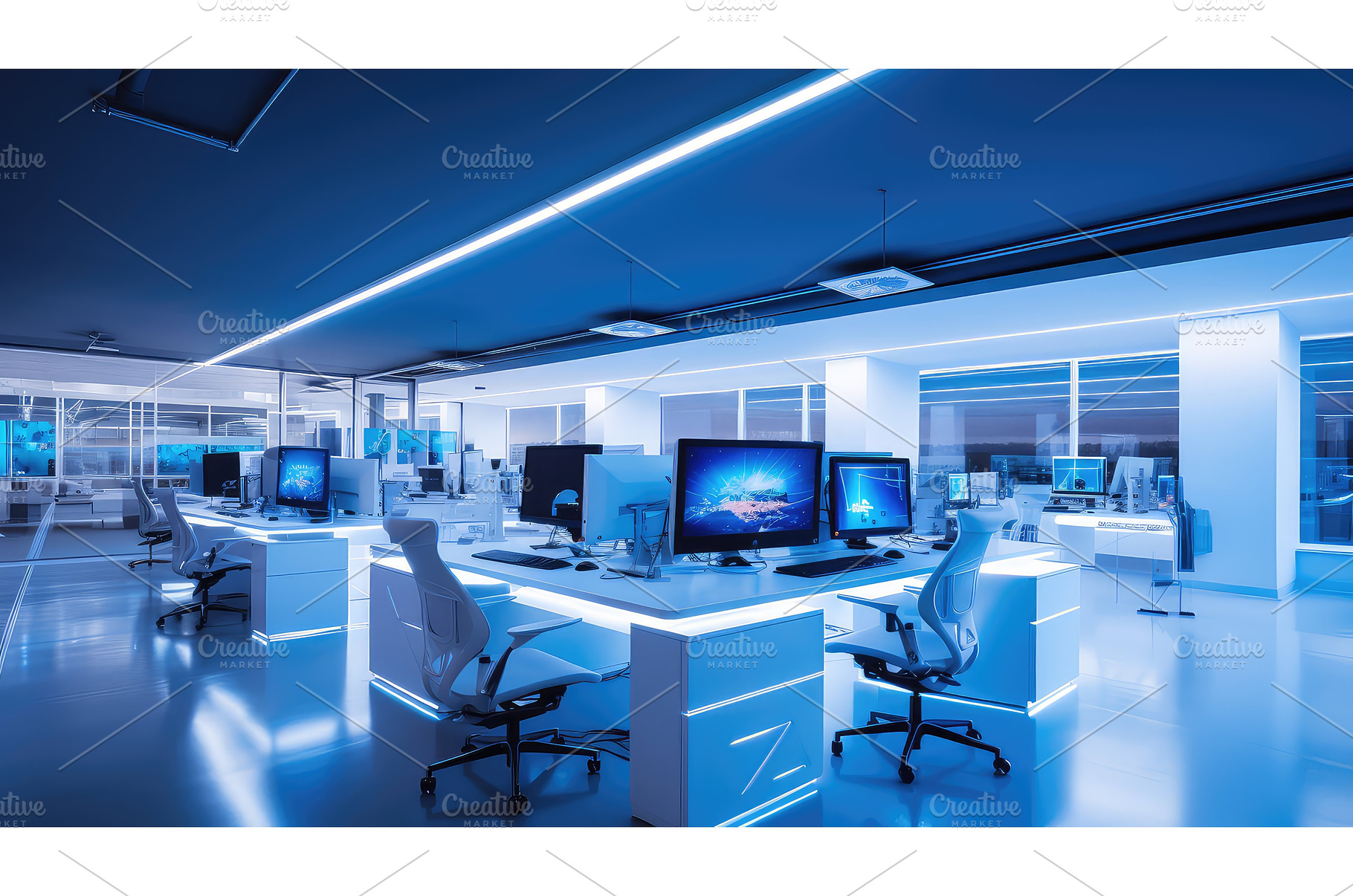 laptop light office background ai, a Technology Photo by pikepicture
