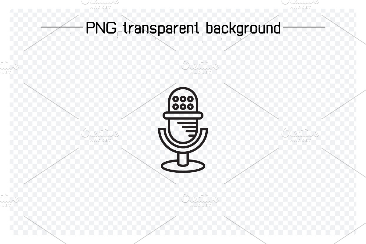 Microphone Device Icons Set, an Outline Icon by Designfour (Photo 5 of 7)