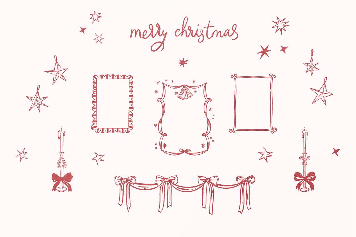 Christmas Hand Drawn Line Art, a Seasonal Illustration by Summer Nightingale Art (Photo 11 of 19)