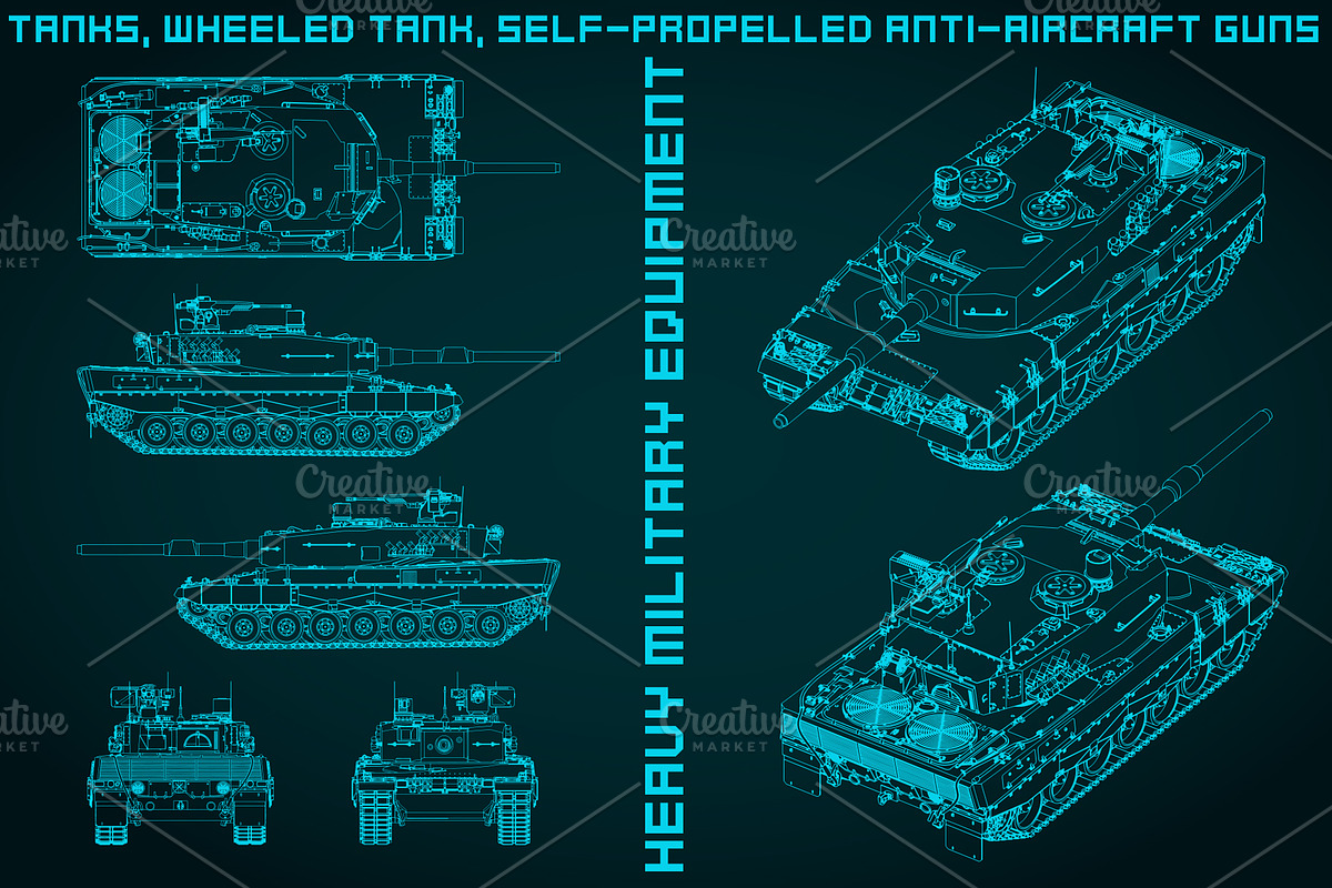 Heavy military equipment blueprints, a Transportation Illustration by Blacklight (Photo 2 of 3)