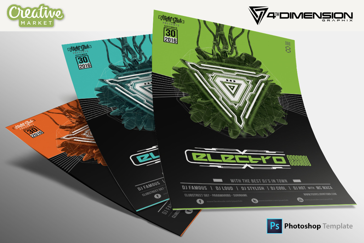Electro Session Flyer Template, a Flyer Template by Ravi Rajcoomar (Photo 3 of 3)