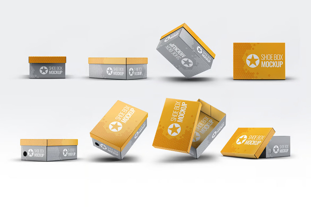 Shoe Boxes Mock-Up Bundle, a Packaging Mockup by DesignRushMarket (Photo 5 of 14)