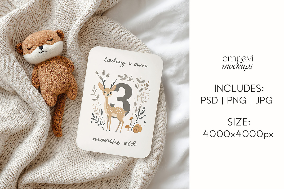 5x7 Baby Milestone Card Mockup, a Mockup by EmpaviMockups (Photo 5 of 6)