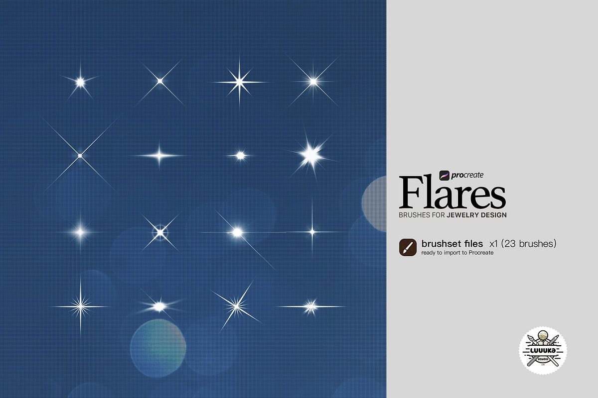 23 Procreate Flares brashes set, a Brush Add-On by Luuuka studio (Photo 2 of 4)