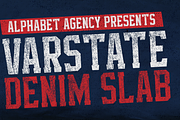 Varstate Denim Slab Font, a Slab Serif Font by Alphabet Agency (Thumbnail 1 of 9)