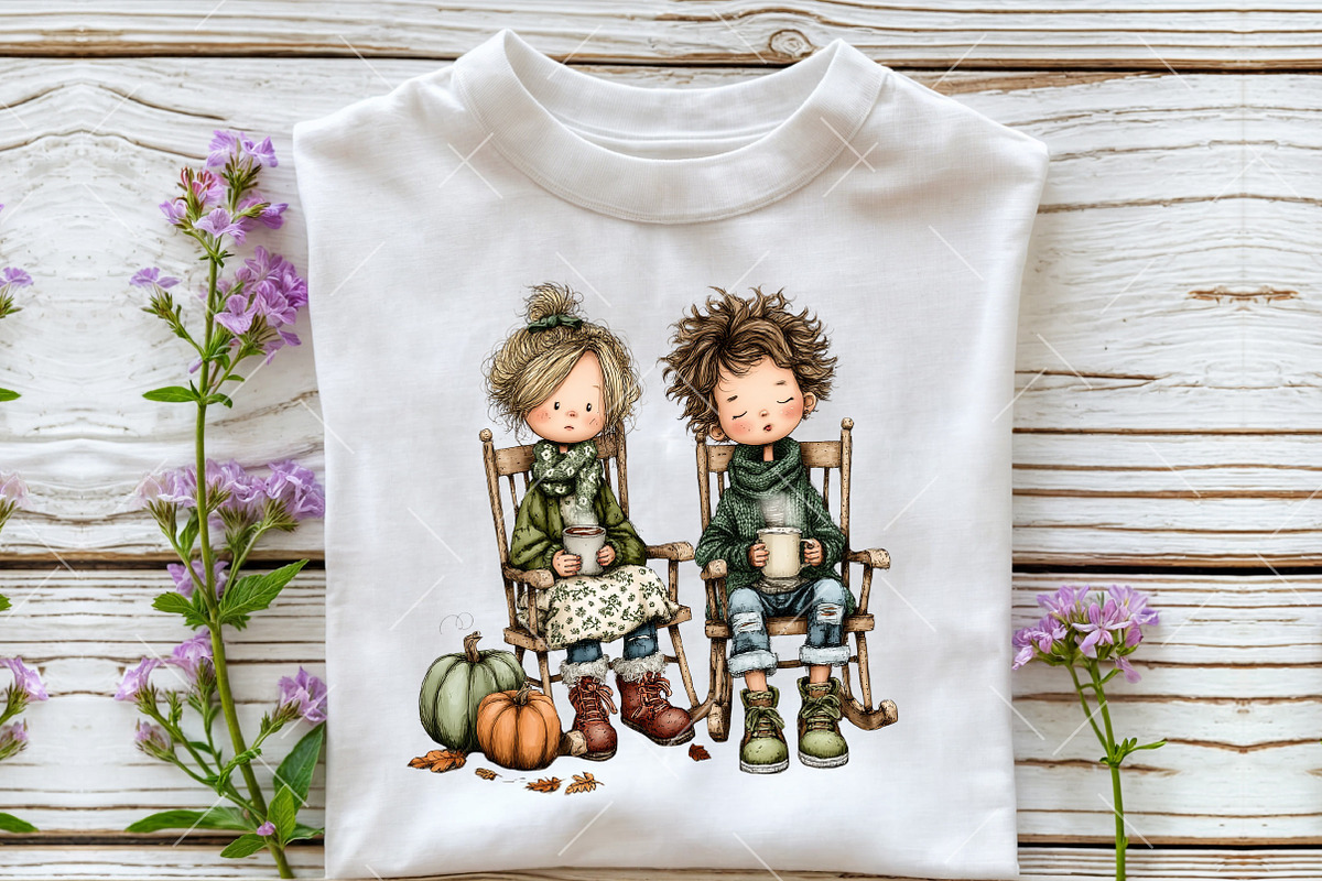 Autumn Kids PNG Clipart, a Seasonal Illustration by OK Design (Photo 5 of 6)